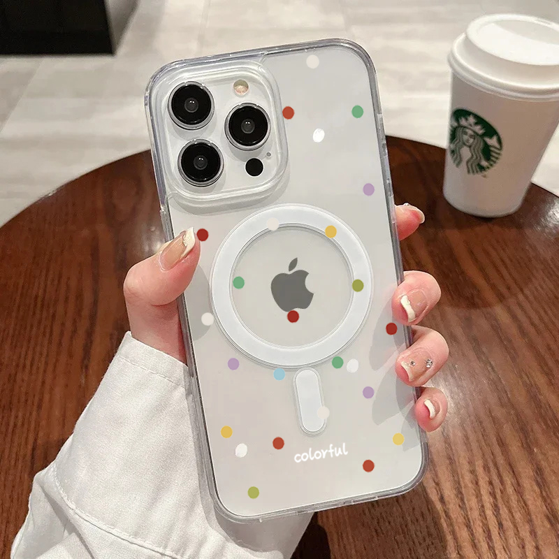 Phone Cases Durable - INS Koreaans Creatief Gekleurd Golfpuntjes Telefoonhoesje