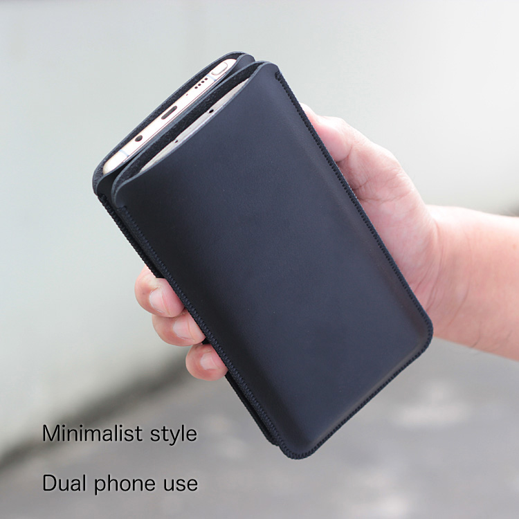 Phone Cases Com - Extreem eenvoudig dubbele telefoon Rechte leren