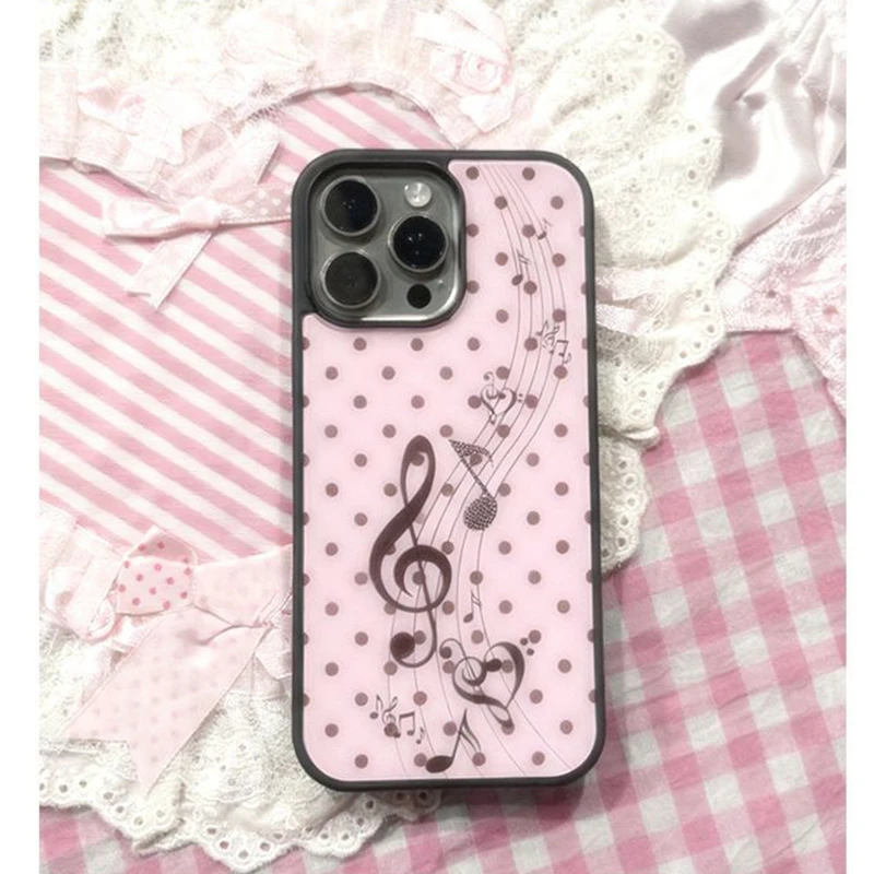 Phone Cases Junk - Koreaanse roze bruine polkadot meisjes hart