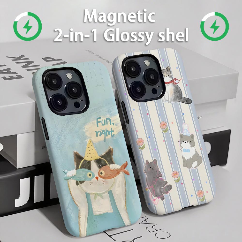 Phone Cases Magnetic - Leuke katten en honden Telefoonhoesje Magnetisch