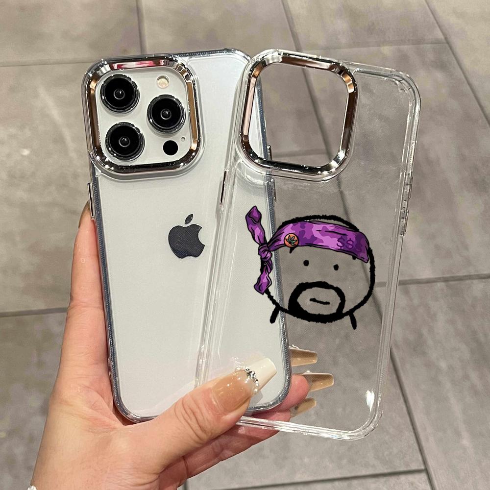 Phone Cases Men - Grappige Line Man Transparante Telefoonhoesje voor