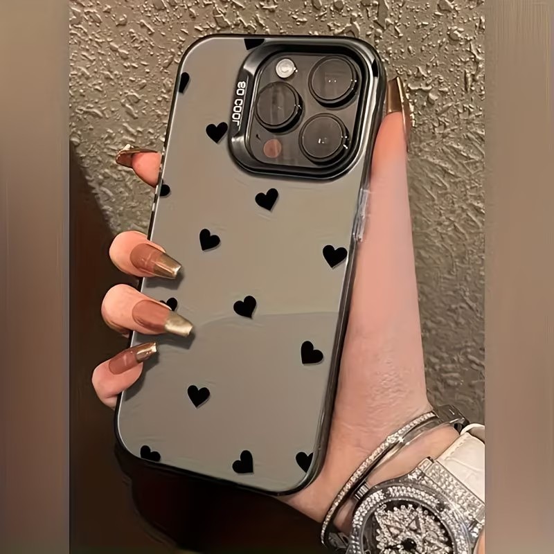 Phone Cases Protective - Elegante zwarte telefoonhoes met stippenpatroon voor
