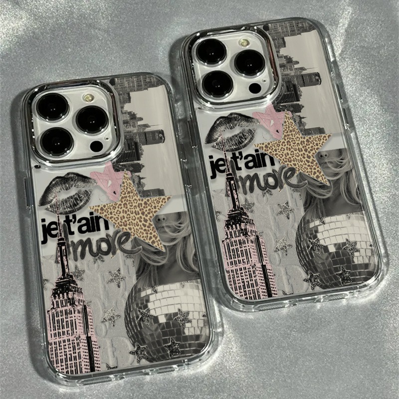 Phone Cases You Can Design - Creatieve luipaardprint sterlichtbal collage hoogwaardig transparant