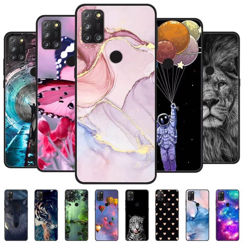 Phone Cases Yellow - Voor Alcatel 3x 2020 Case Marmer