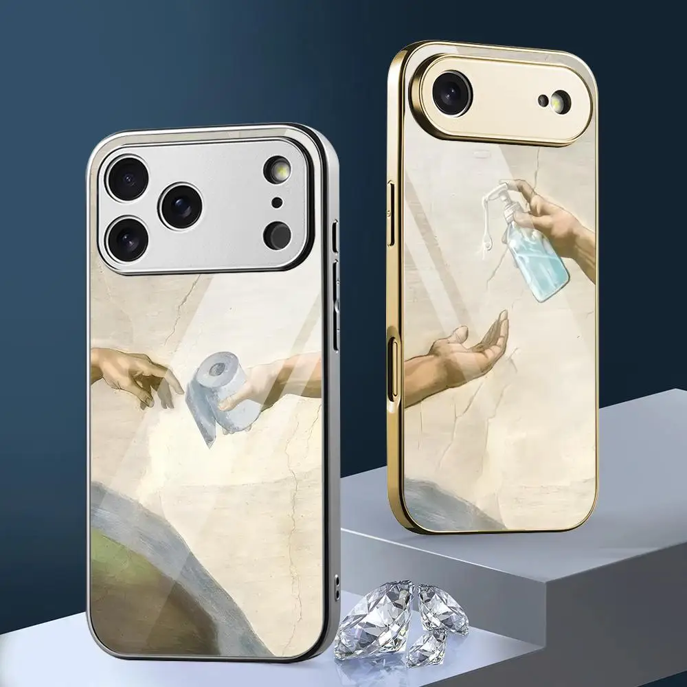 Phone Cases Metal - Hand van God en Adam Telefoonhoesje