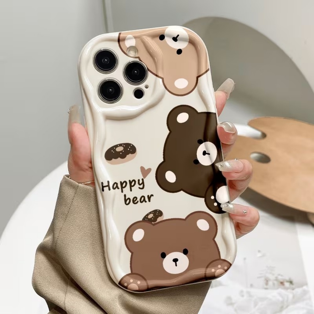 Phone Cases Protective - Schattig beren- en tijgerpatroon telefoonhoesje voor