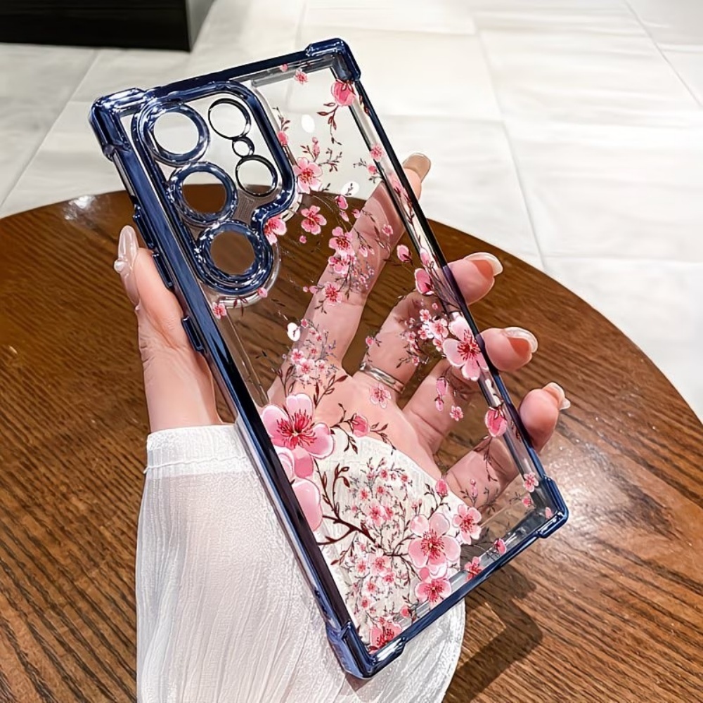 Phone Cases Samsung S25 Ultra - Cherry Blossom Elektrolytisch Geplateerde Vierhoekige Anti-Val