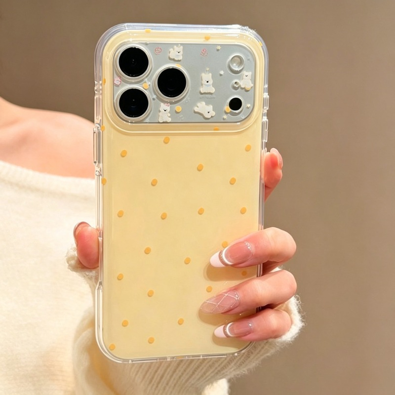 Phone Cases Yellow - Modellen schattige gele polkadot patroon beschermhoes