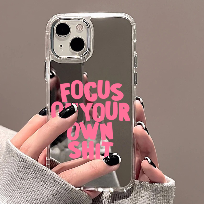 Phone Cases Durable - Trendy Quotes & Kleurrijke Letter Spiegel