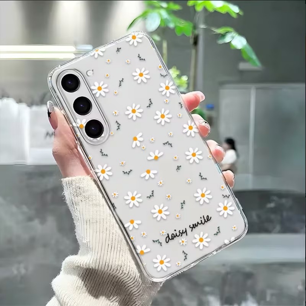 Phone Cases Yellow - Gele Witte Daisy Bloemen Telefoonhoesje Voor
