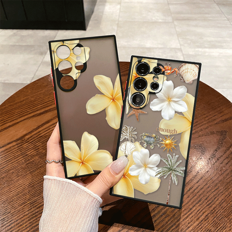 Phone Cases Yellow - Zomerse gele bloemenprint telefoonhoesje voor Samsung