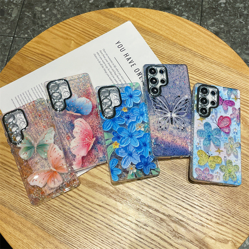 Luxe olieverfschilderij bloeme - Glitter Shockproof Case recensie en prijs