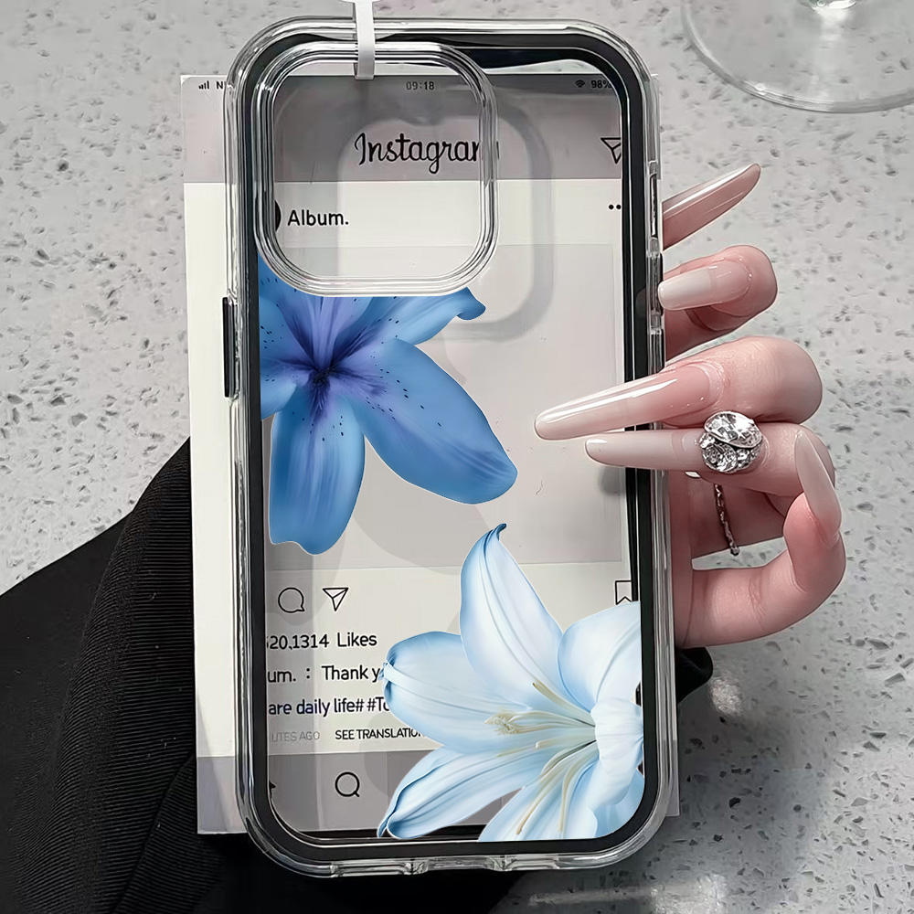 Blauwe Lelie Bloem Transparant - Phone Cases Durable recensie en prijs