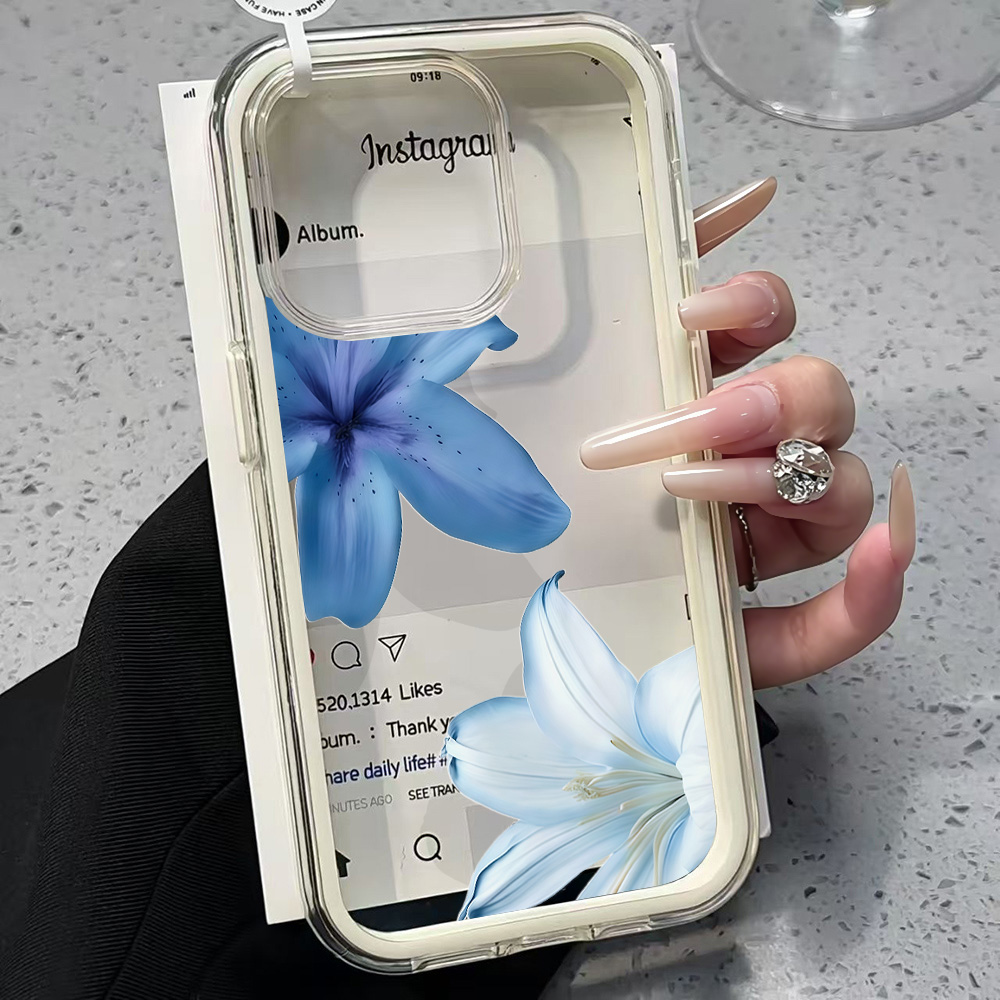 Blauwe Lelie Bloem Transparant - Phone Cases Durable recensie en prijs