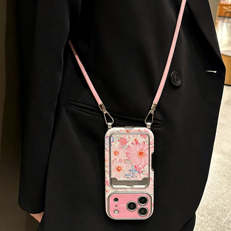 Roze bloemenprint imitatieleer - Phone Cases With Card Holder recensie en prijs
