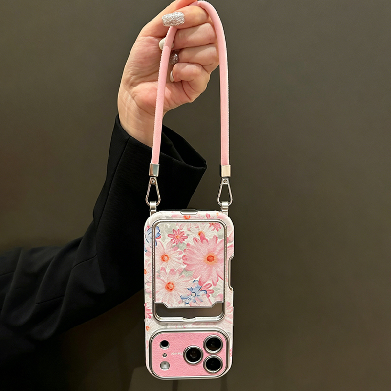 Roze bloemenprint imitatieleer - Phone Cases With Card Holder recensie en prijs