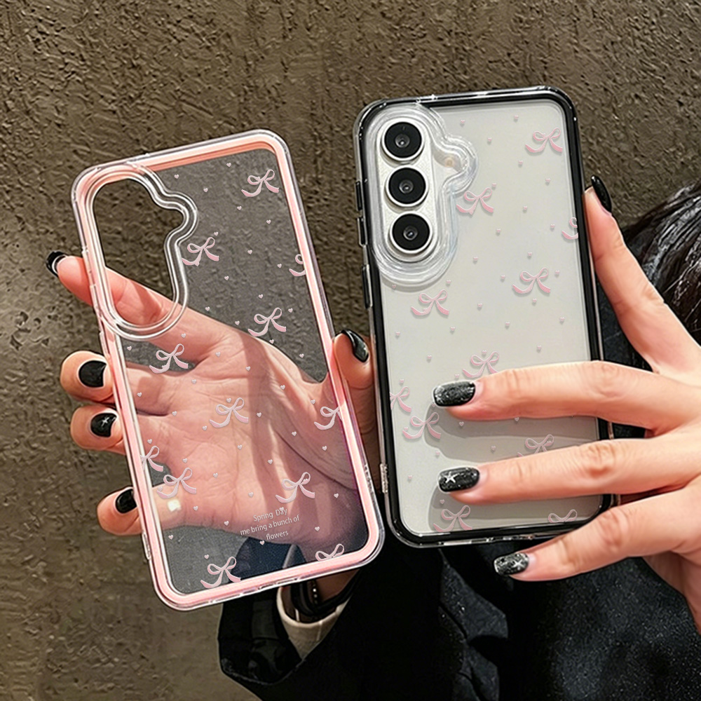 Schattig roze strik zachte tel - Phone Cases Clear recensie en prijs