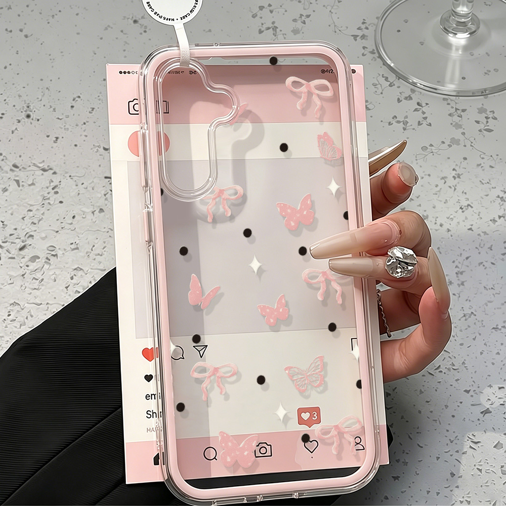Schattig roze strik zachte tel - Phone Cases Clear recensie en prijs