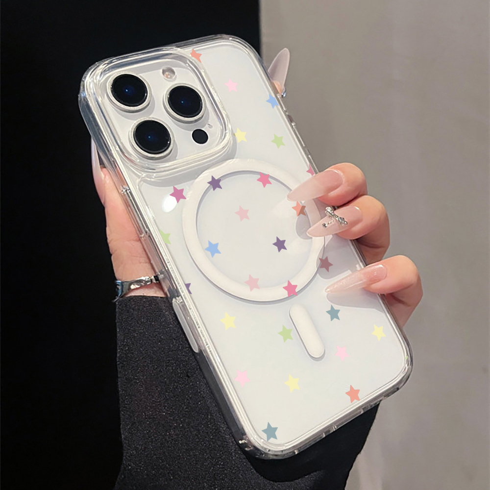 Grijze sterrenprint magnetisch - Phone Cases Clear recensie en prijs