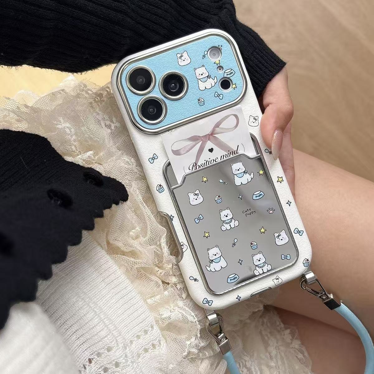 Schattige puppy spiegelkaart h - Phone Cases With Card Holder recensie en prijs