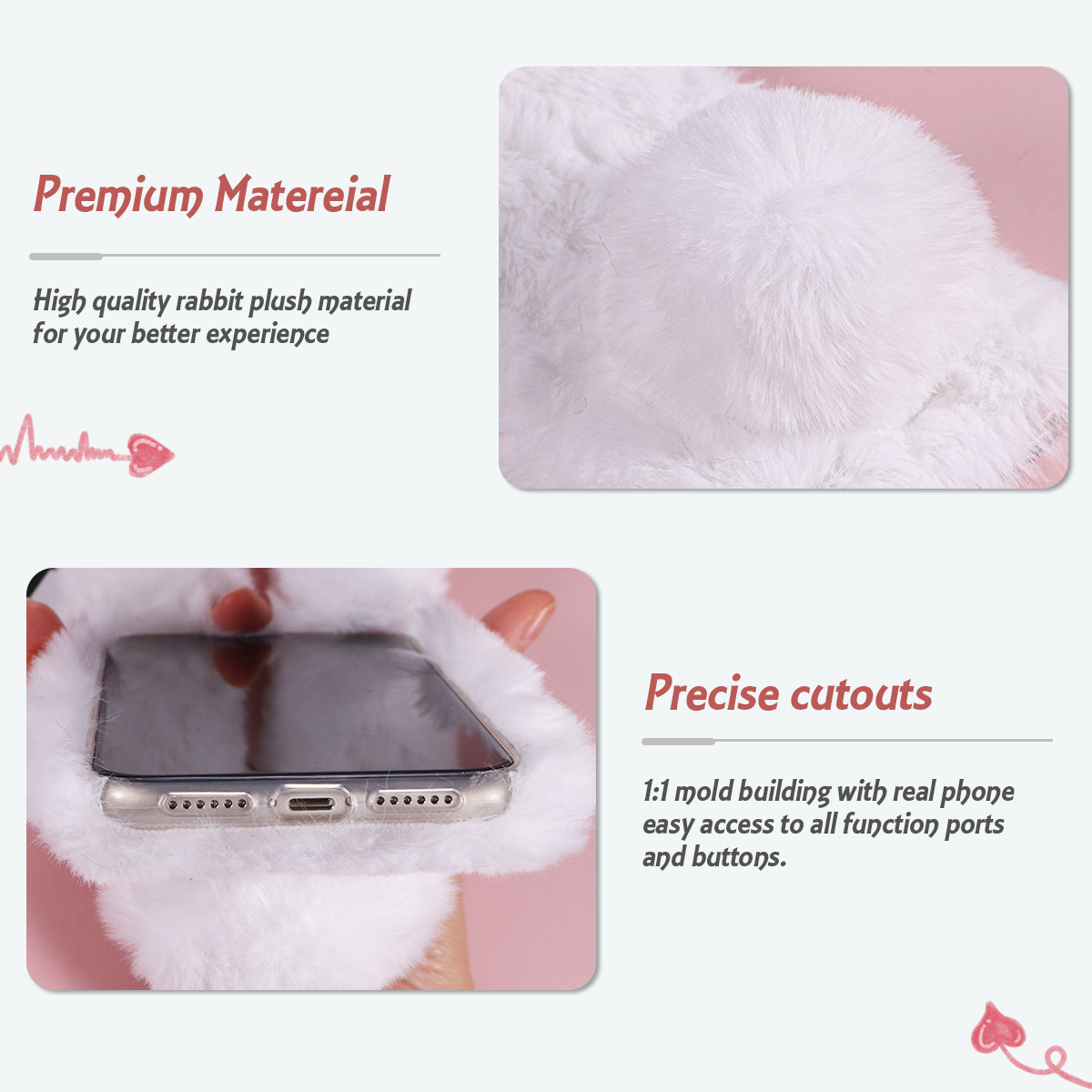 Wit 6,1 inch schattig konijnen - Phone Cases Metal recensie en prijs
